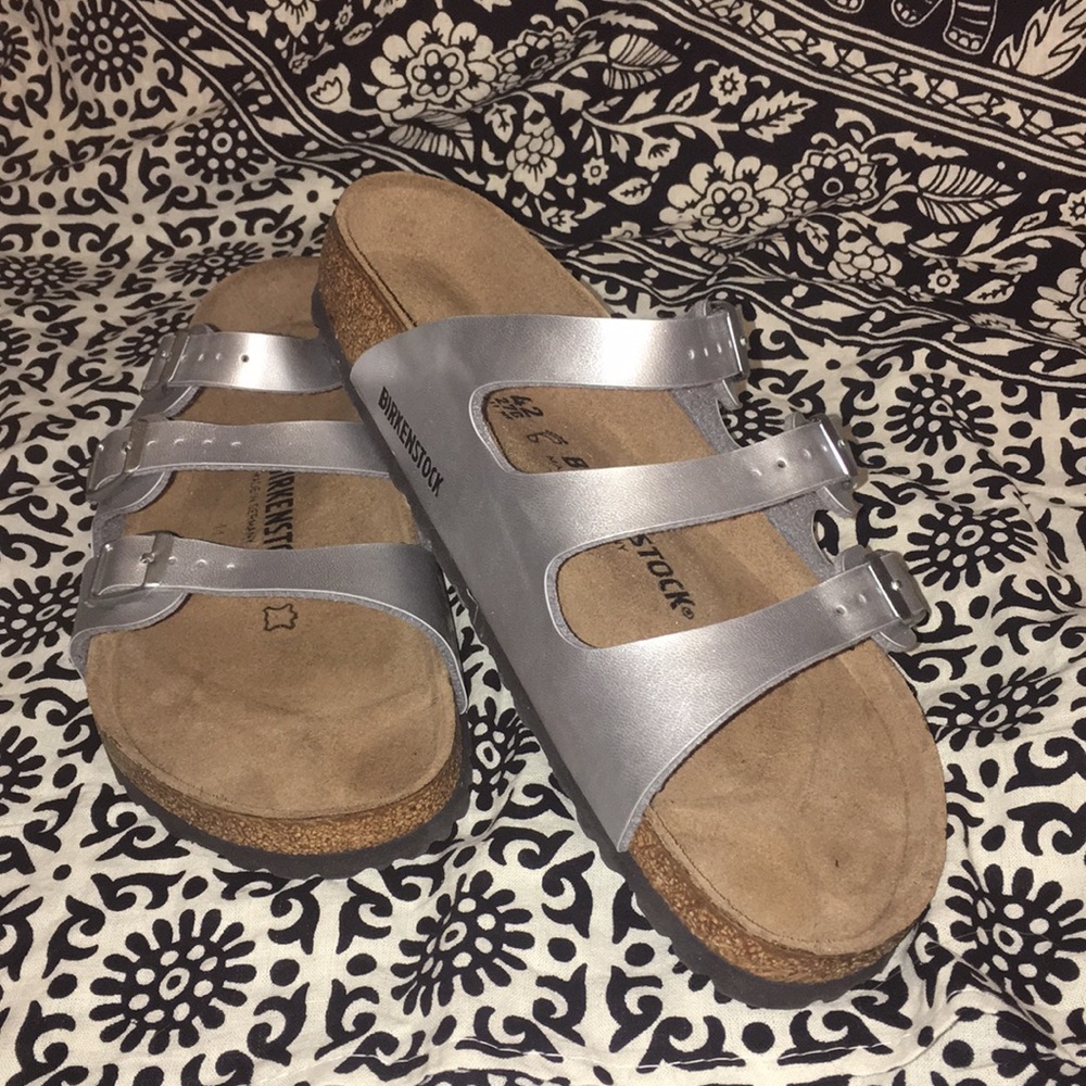Birkenstock sandals silver